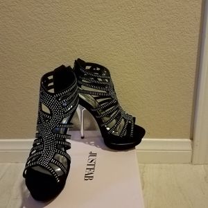 Alba Studded Black Heels